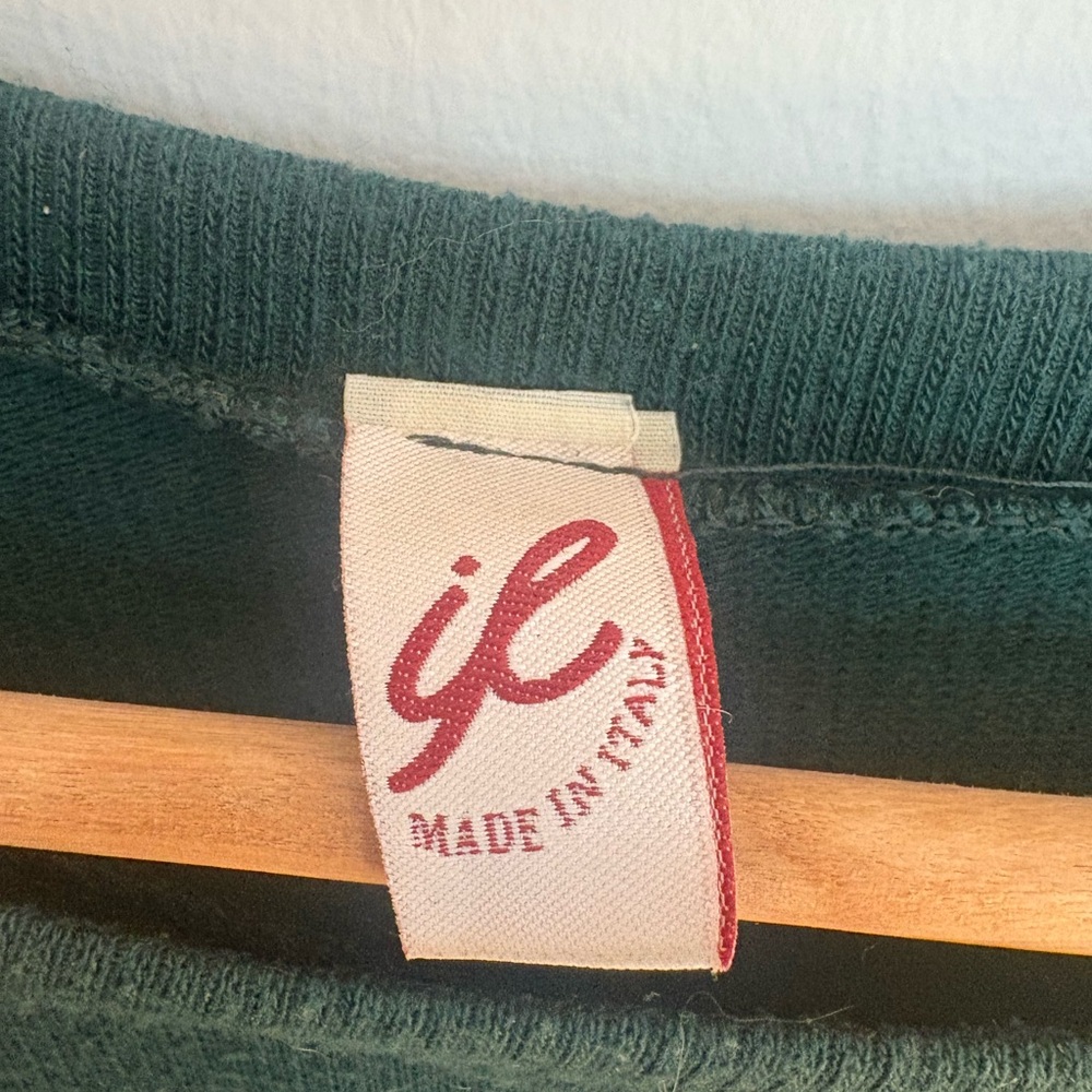 Dark Green, Italian-made Natural Fiber Women’s Sweater - Picture 2 of 3